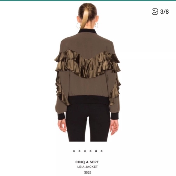 Cinq a Sept Leia Jacket - ruffle bomber jacket - M - Picture 7 of 7